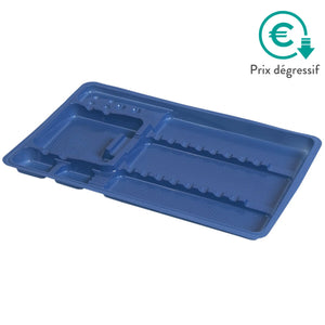 50 plateaux de soin à usage unique avec compartiments - 3 formats My Podologie 180-x-280-x-17-mm-Bleu-Marine