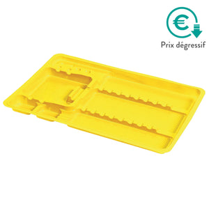 50 plateaux de soin à usage unique avec compartiments - 3 formats My Podologie 180-x-280-x-17-mm-Jaune