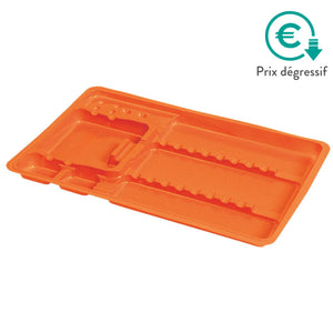50 plateaux de soin à usage unique avec compartiments - 3 formats My Podologie 180-x-280-x-17-mm-Orange-Pamplemousse