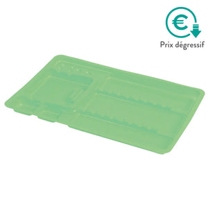 50 plateaux de soin à usage unique avec compartiments - 3 formats My Podologie 180-x-280-x-17-mm-Vert