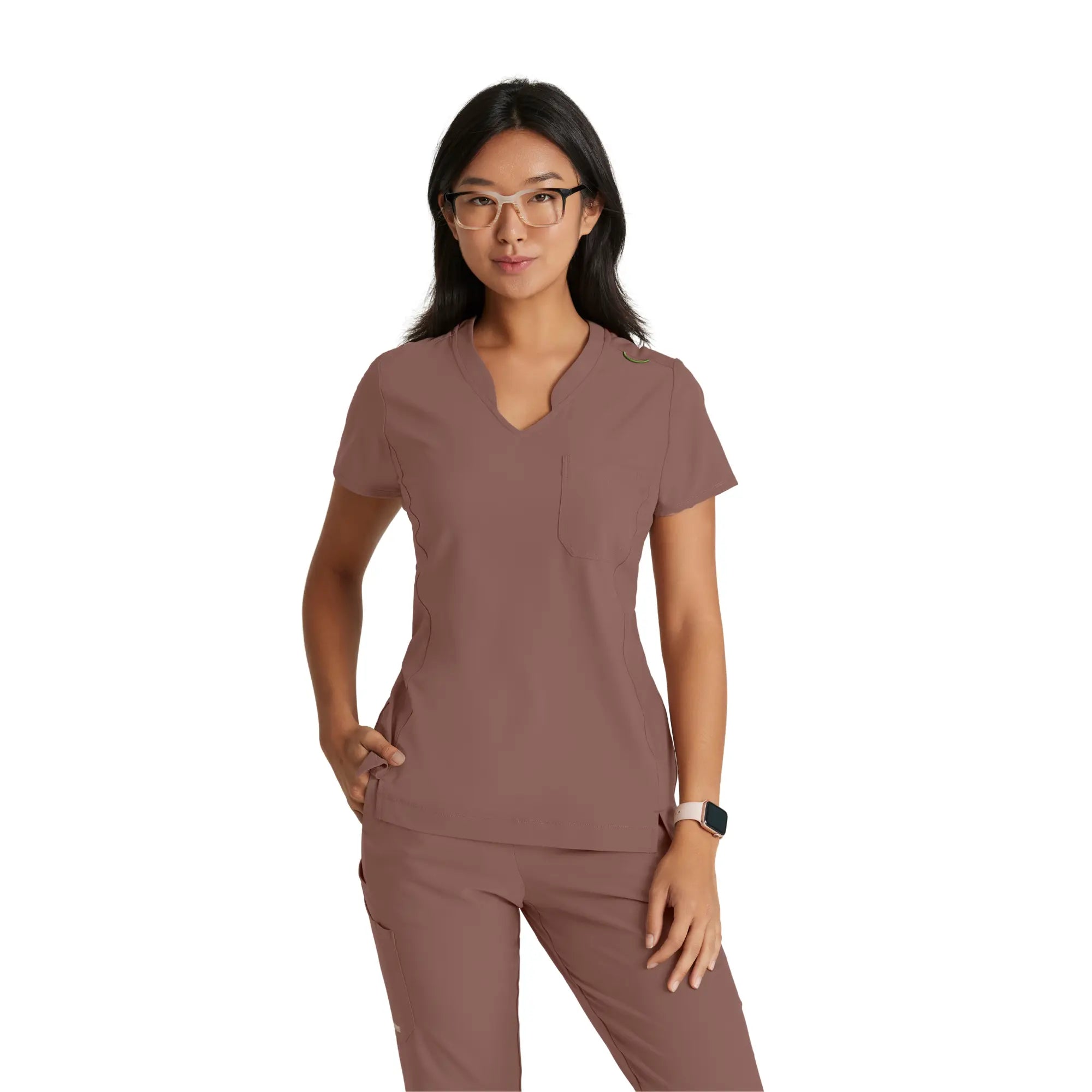 Alba - Tunique col V - Femme - Grey’s Anatomy Evolve Grey’s Anatomy Taupe / XL