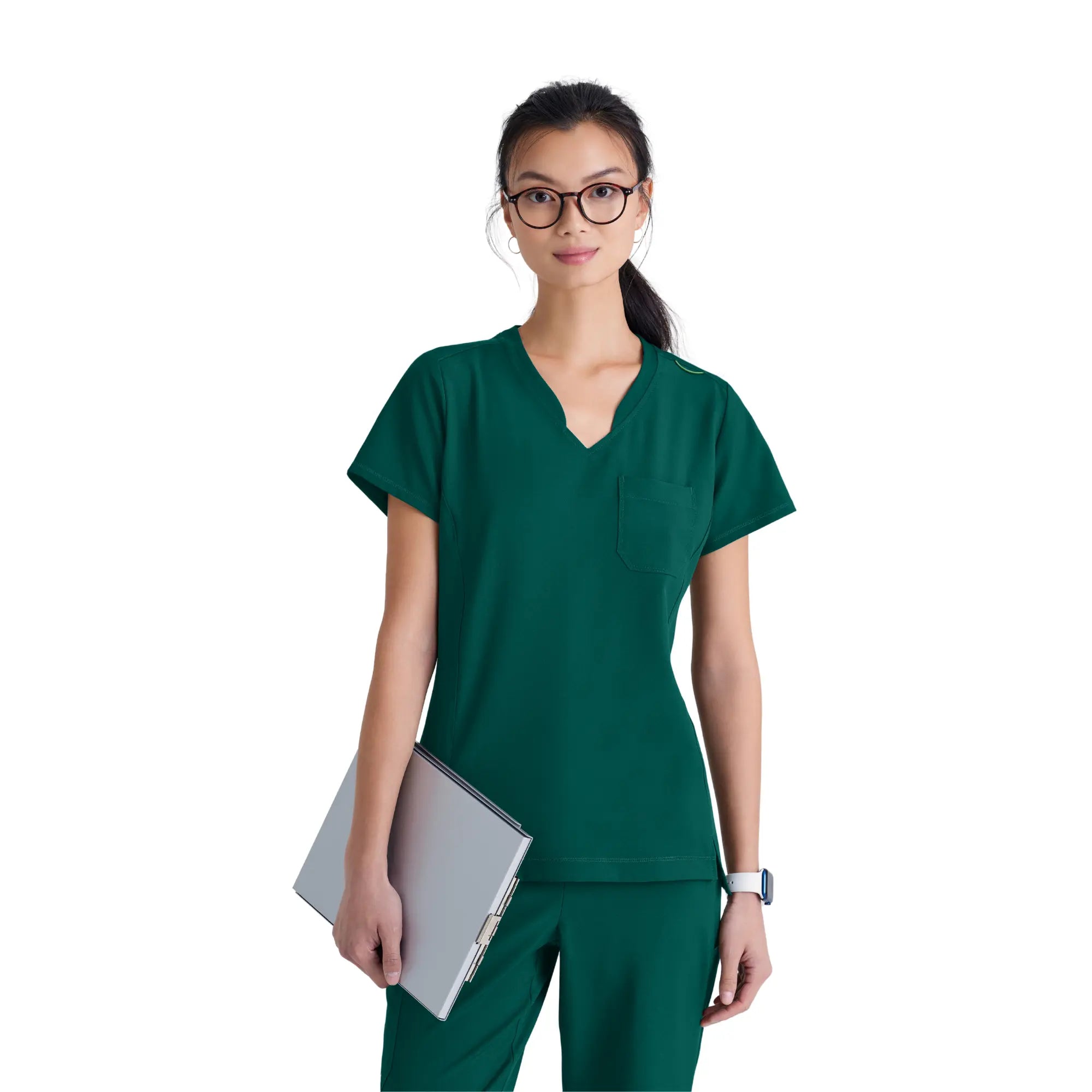 Alba - Tunique col V - Femme - Grey’s Anatomy Evolve Grey’s Anatomy Vert Chasseur / XL