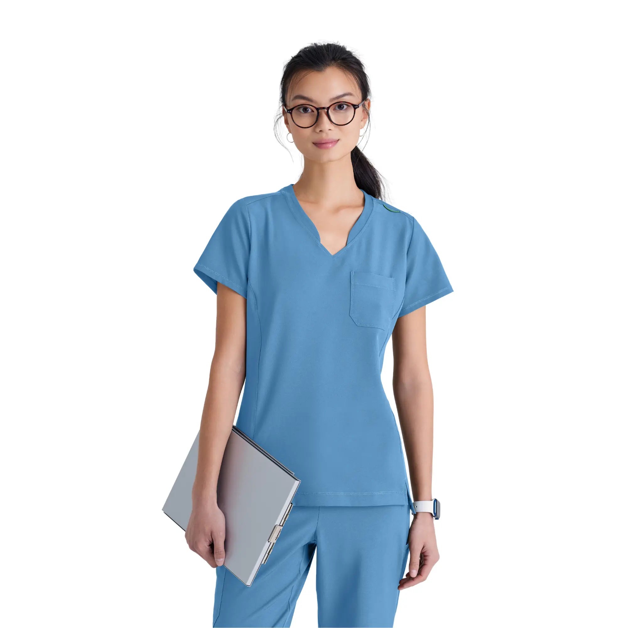 Alba - Tunique col V - Femme - Grey’s Anatomy Evolve Grey’s Anatomy Bleu Ciel / XL