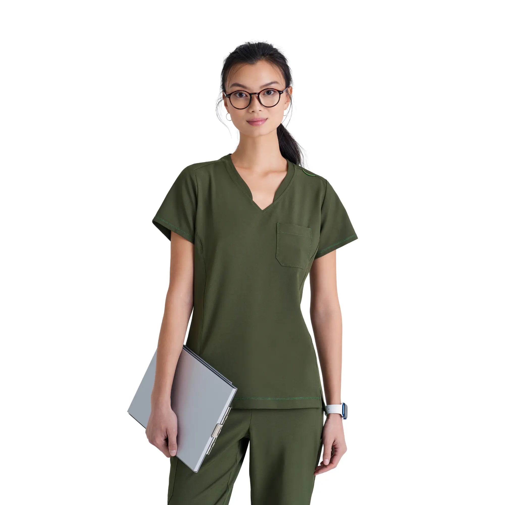 Alba - Tunique col V - Femme - Grey’s Anatomy Evolve Grey’s Anatomy Vert Olive / XL