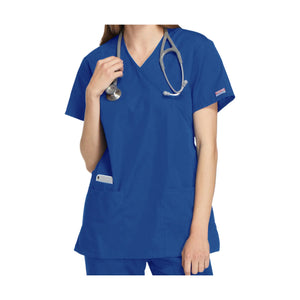 Bayonne - Tunique médicale - Effet cache-coeur  - Manches courtes - Femme - 72 cm - Cherokee Cherokee Authentic Workwear  Bleu-Roi-3XL