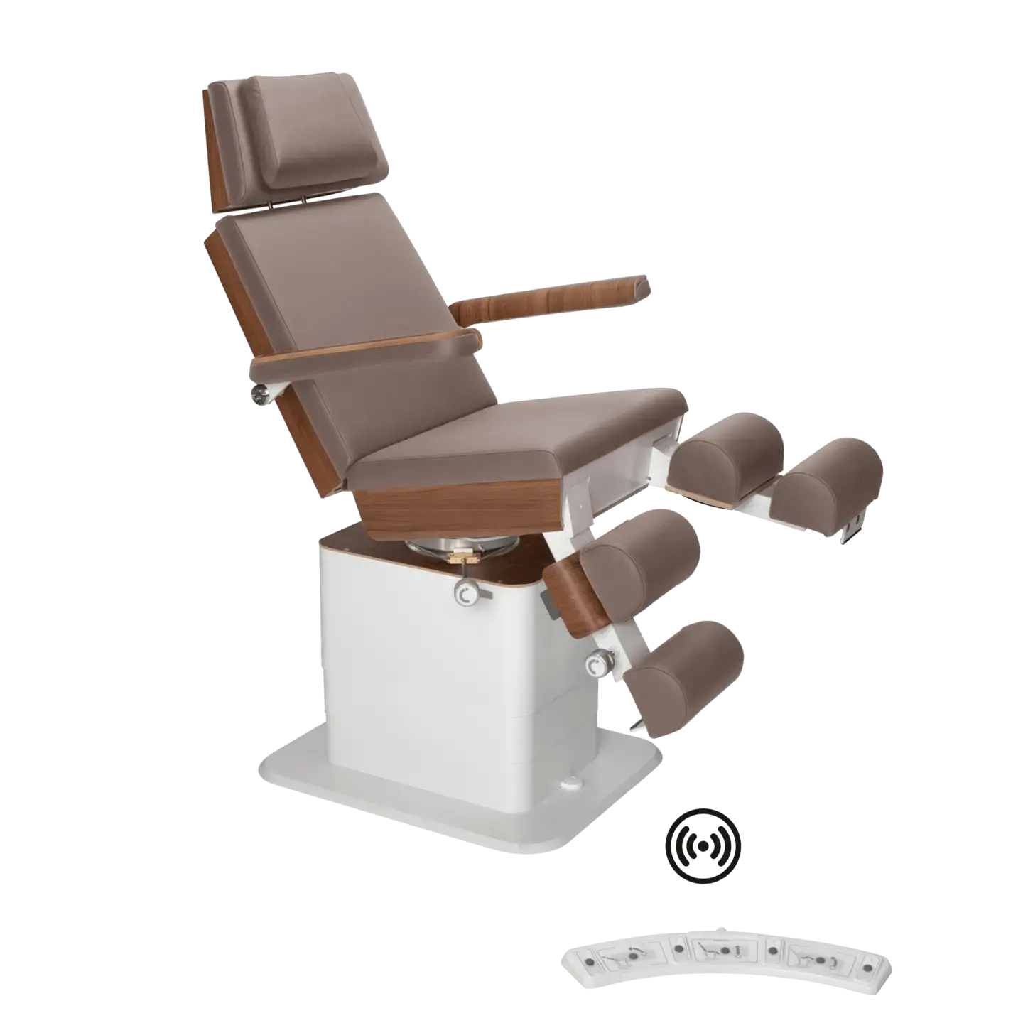 Fauteuil de pédicurie - MOON - Relevage électrique - Wifi - Ruck My Podologie  Muscade-3-moteurs-Noyer