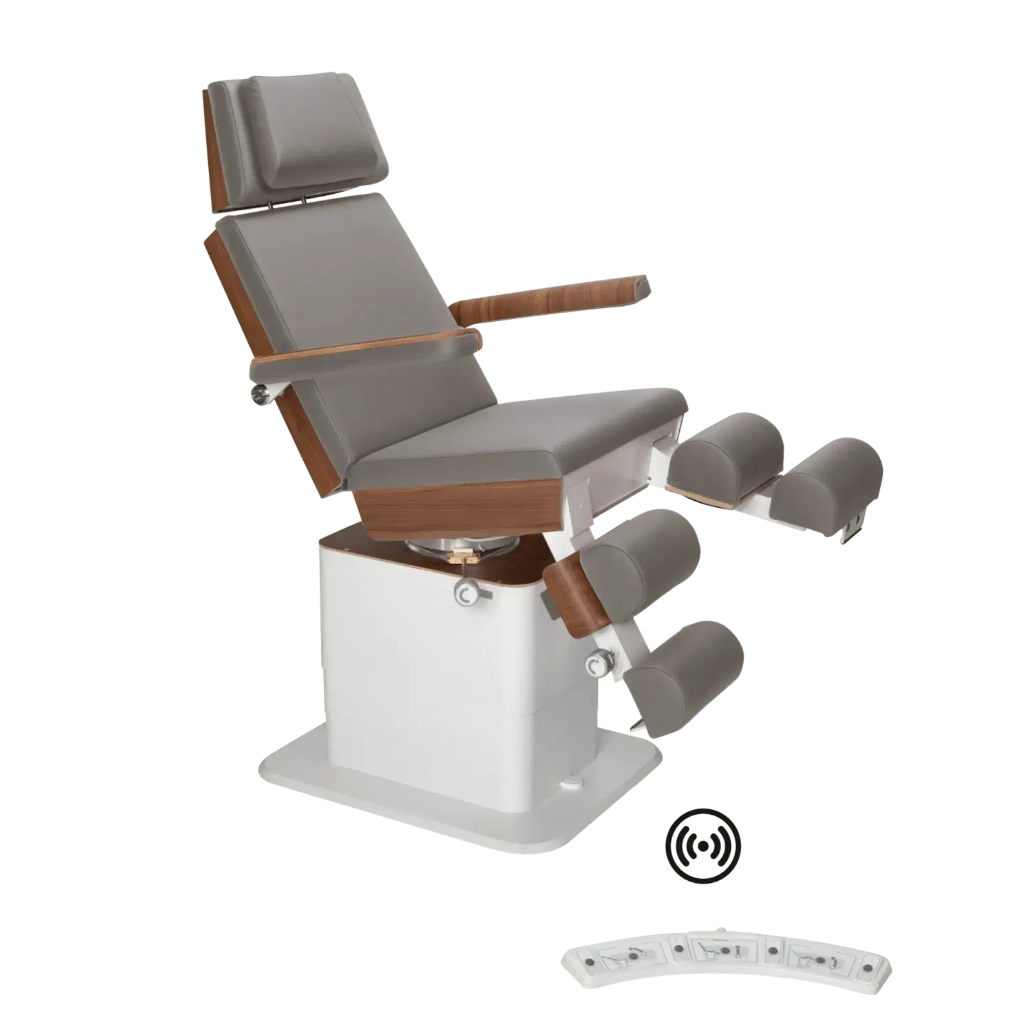 Fauteuil de pédicurie - MOON - Relevage électrique - Wifi - Ruck My Podologie  Pierre-3-moteurs-Noyer