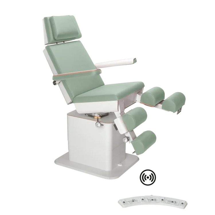 Fauteuil de pédicurie - MOON - Relevage électrique - Wifi - Ruck My Podologie  Sauge-3-moteurs-Blanc
