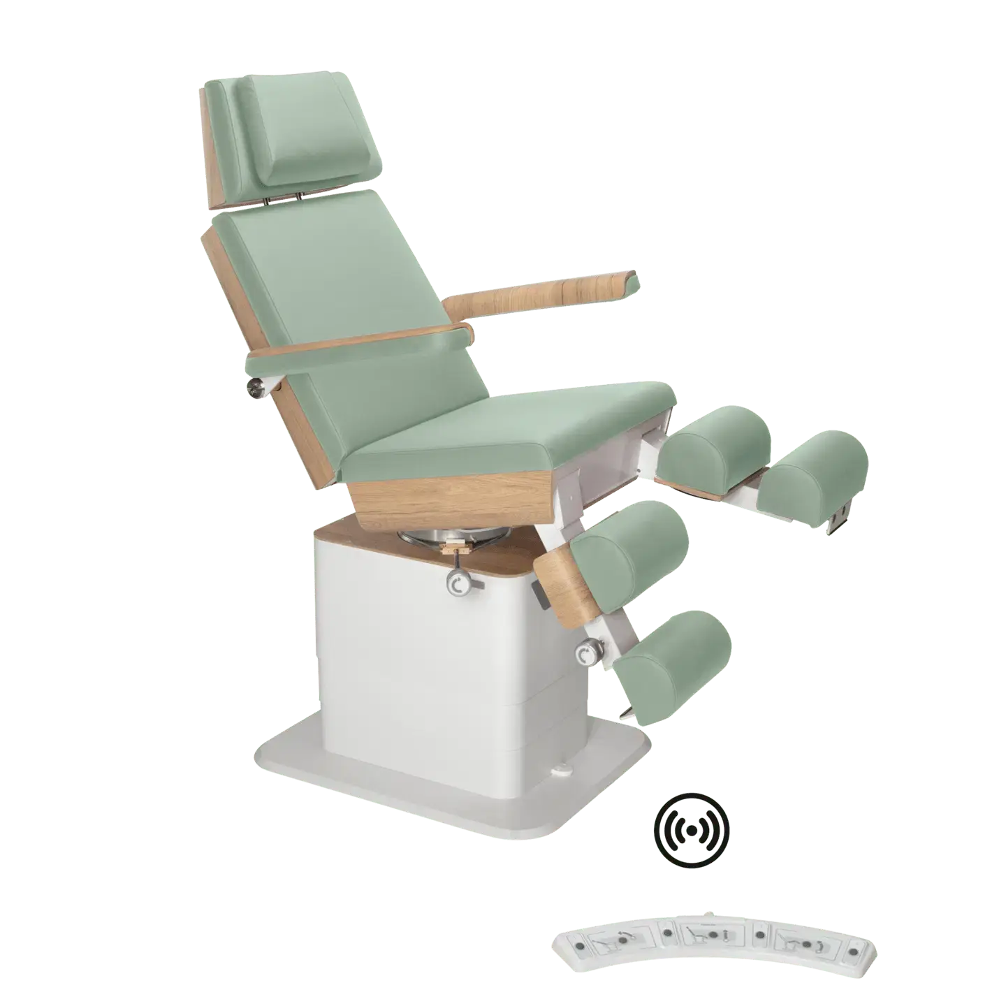 Fauteuil de pédicurie - MOON - Relevage électrique - Wifi - Ruck My Podologie  Sauge-3-moteurs-Chêne