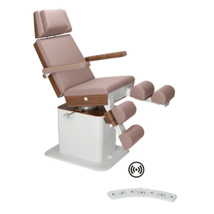 Fauteuil de pédicurie - MOON - Relevage électrique - Wifi - Ruck My Podologie  Taupe-3-moteurs-2-Noyer