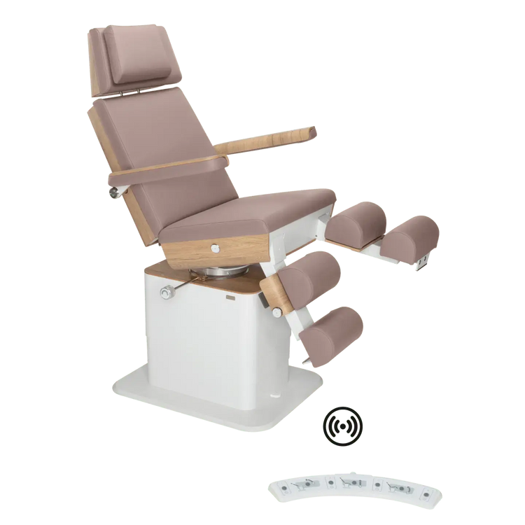 Fauteuil de pédicurie - MOON - Relevage électrique - Wifi - Ruck My Podologie  Taupe-3-moteurs-2-Chêne