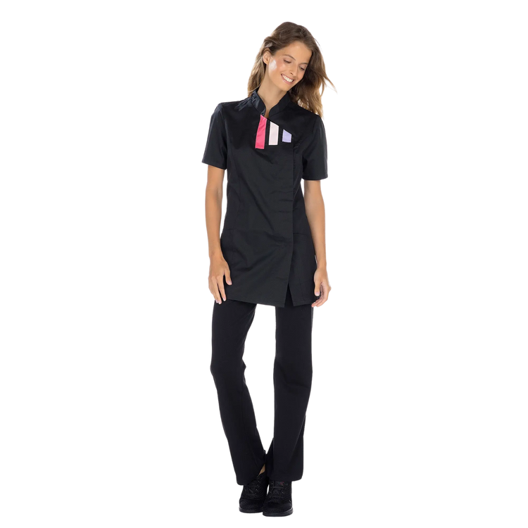 Inès - Blouse longue - Manches courtes - Femme - 105 cm