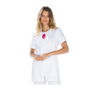 Laure - Tunique - Manches courtes - Femme - 75 cm My Blouse Sergé-Blanc-Rhodamine-T6-XXXL