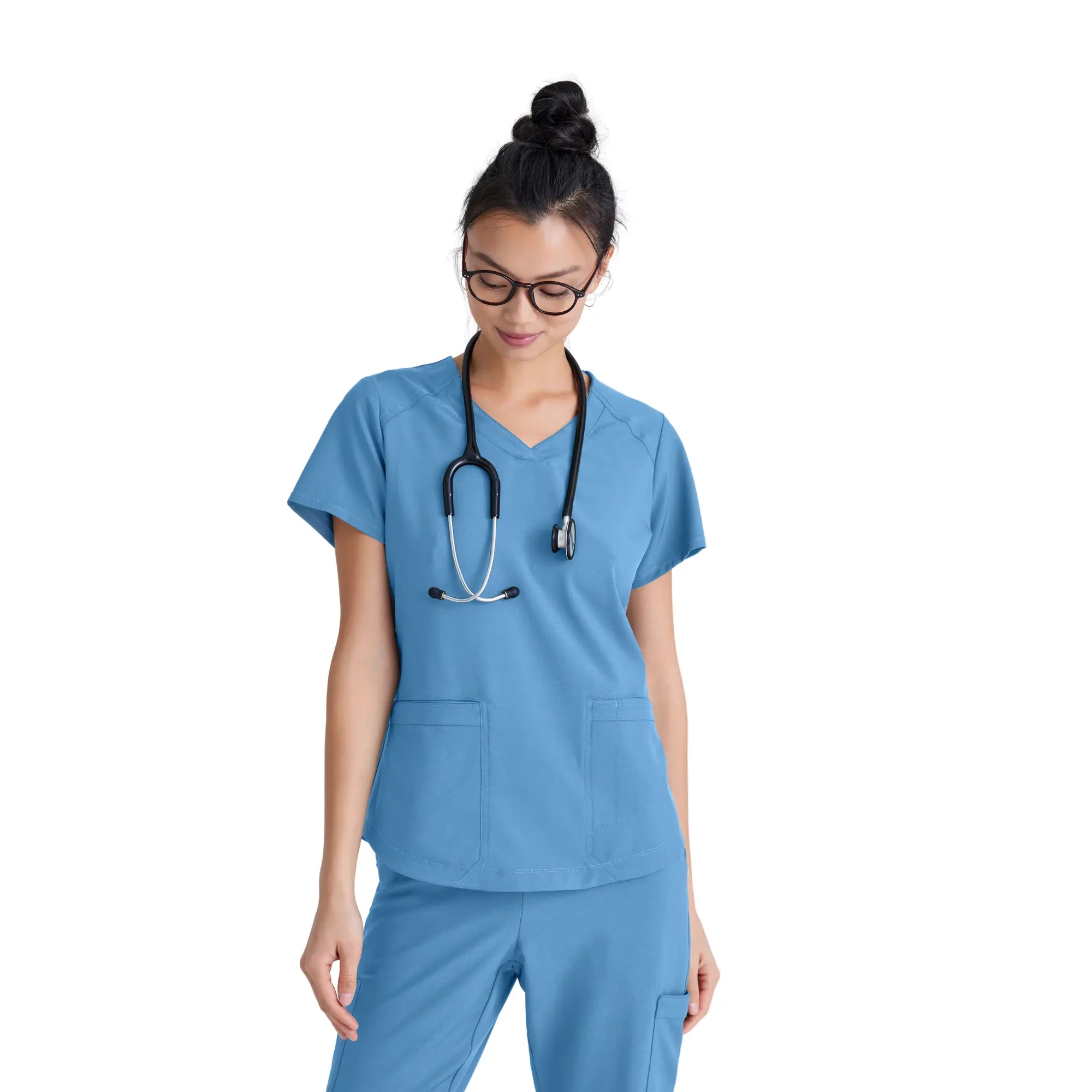 Luma - Tunique col V - Femme - Grey’s Anatomy Evolve Grey’s Anatomy Bleu ciel / XL