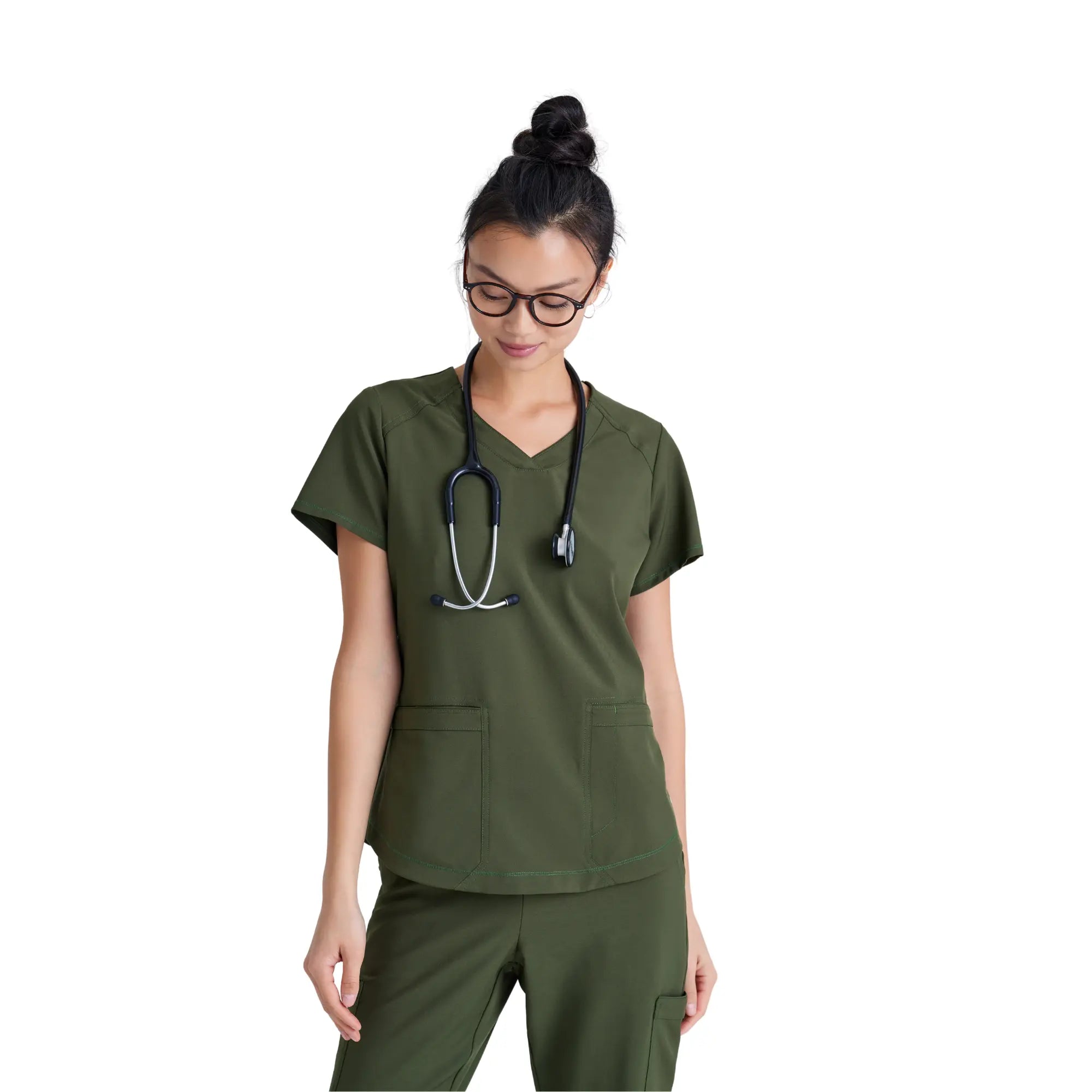 Luma - Tunique col V - Femme - Grey’s Anatomy Evolve Grey’s Anatomy Vert Olive / XL