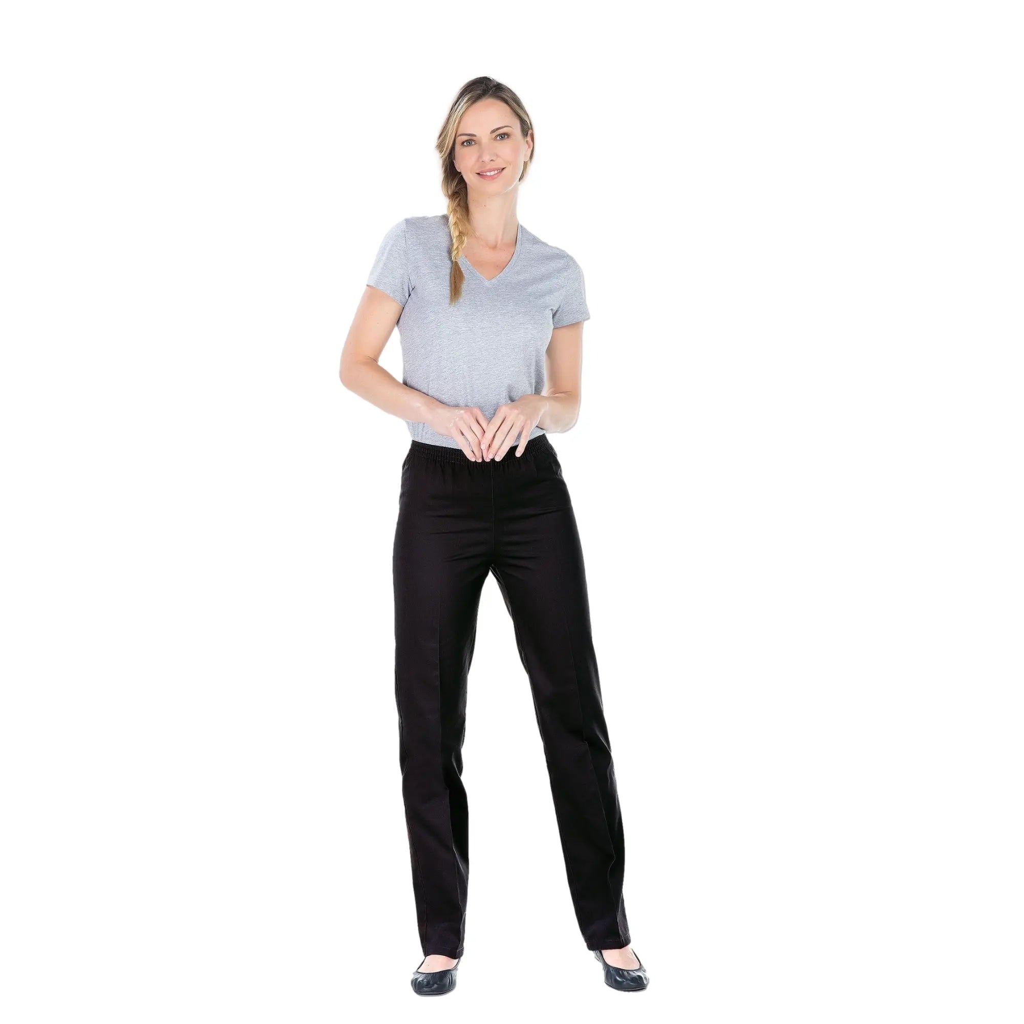 Manu - Pantalon Noir - Mixte - Ceinture élastique - Sans poche My Blouse