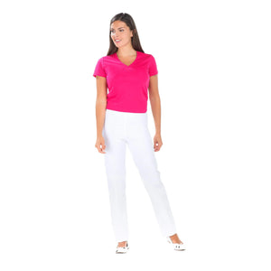 Manu - Pantalon PC Blanc - Mixte - Ceinture élastique - Sans poche My Blouse