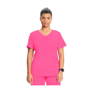 Ondres - Tunique médicale - Cache-coeur - 66 cm - Femme - Cherokee - Couleur 1 Cherokee Medical Uniforms Rose-Carmin-3XL