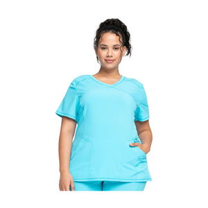 Ondres - Tunique médicale - Cache-coeur - 66 cm - Femme - Cherokee - Couleur 1 Cherokee Medical Uniforms Bleu-Turquoise-3XL