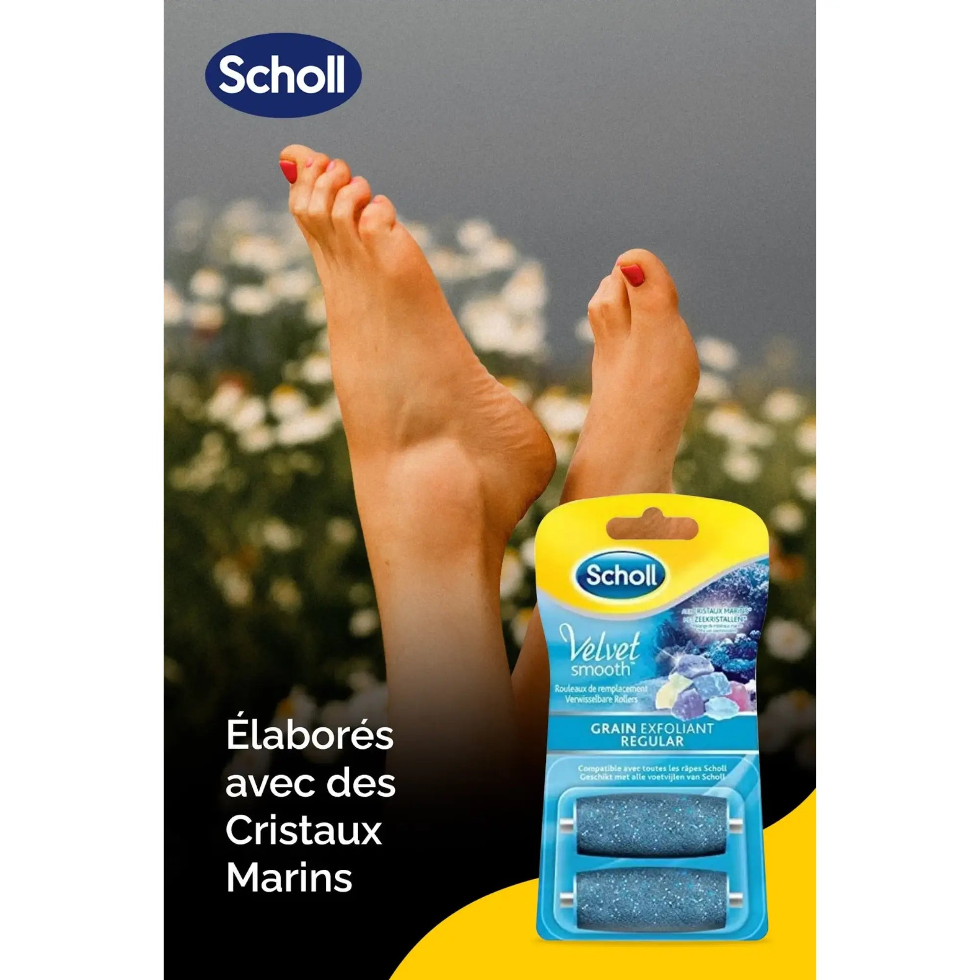 Recharge Rouleau Grain Exfoliant - Râpe de Pédicurie Électrique - Velvet Smooth - Scholl Scholl