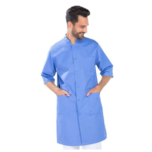Stéphano - Blouse - Manches courtes - Homme - 100 cm My Blouse Sergé-Bleu-Azur-C403-T6-XXXL