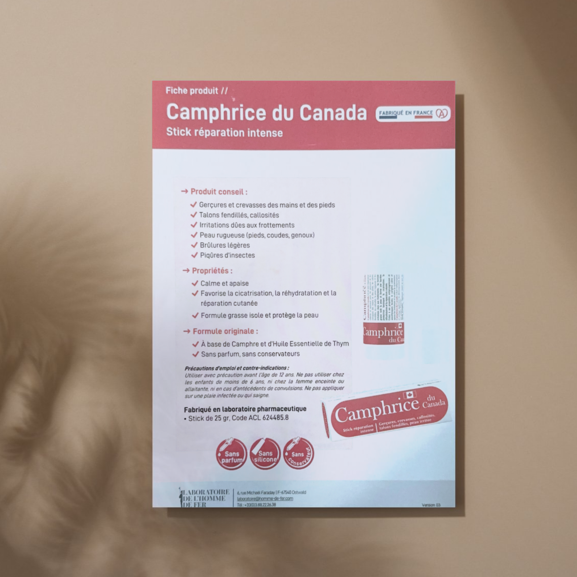 10 flyers Camphrice du Canada - Fiche produit My Podologie