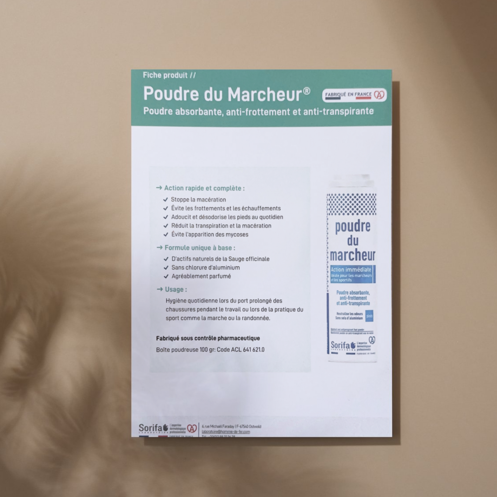 10 flyers Poudre du marcheur - Fiche produit My Podologie