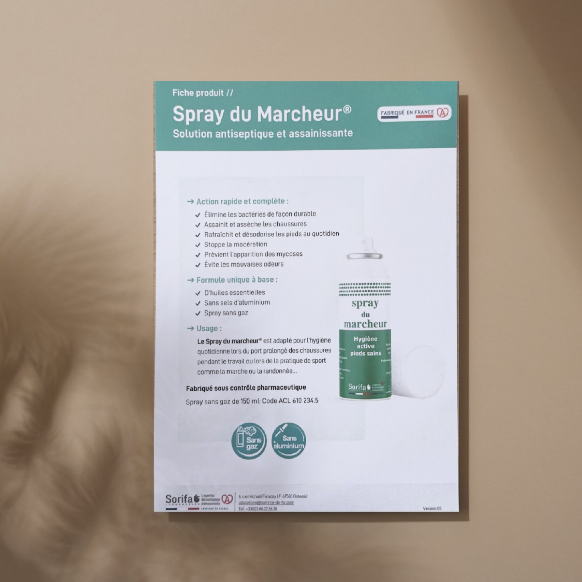10 flyers Spray du marcheur - Fiche produit My Podologie