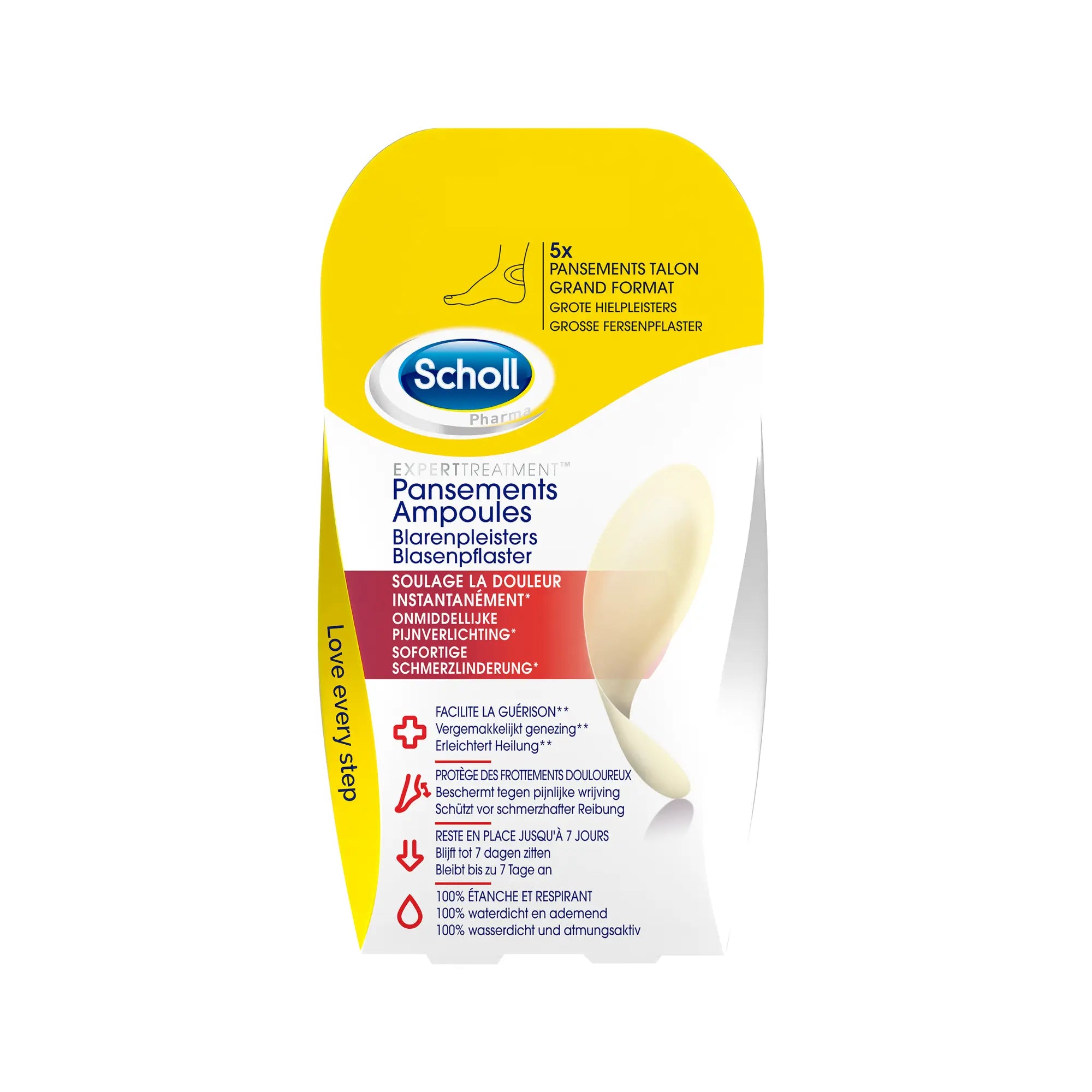 5 Pansements Hydrocolloïdes Talons - Grand Format pour Ampoules - Scholl Scholl 