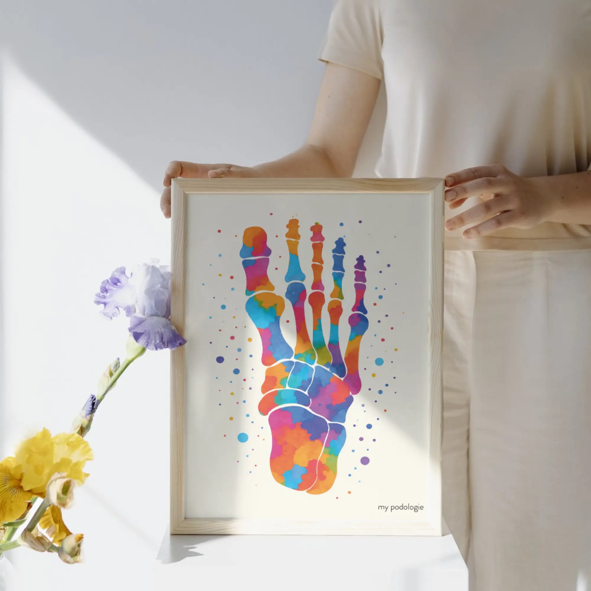 Affiche décorative - Anatomie du pied en version colorée My Podologie  30 x 40 cm