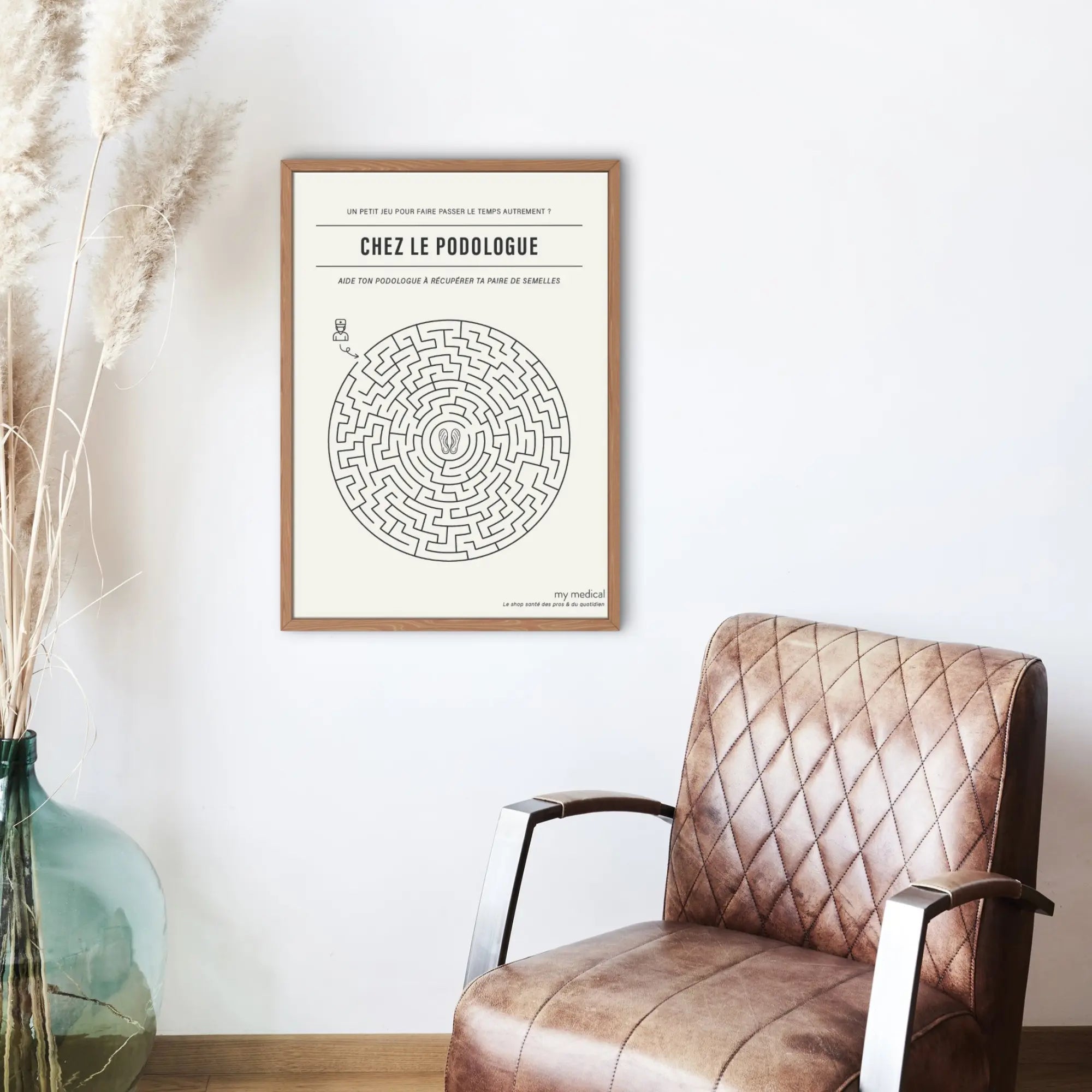 Affiche décorative labyrinthe - Salle d'attente cabinet pédicurie-podologie My Podologie  50 x 70 cm