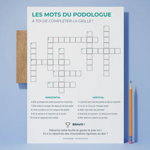 Carnet de jeux enfant : Les mots du podologue (mots fléchés) My Podologie 