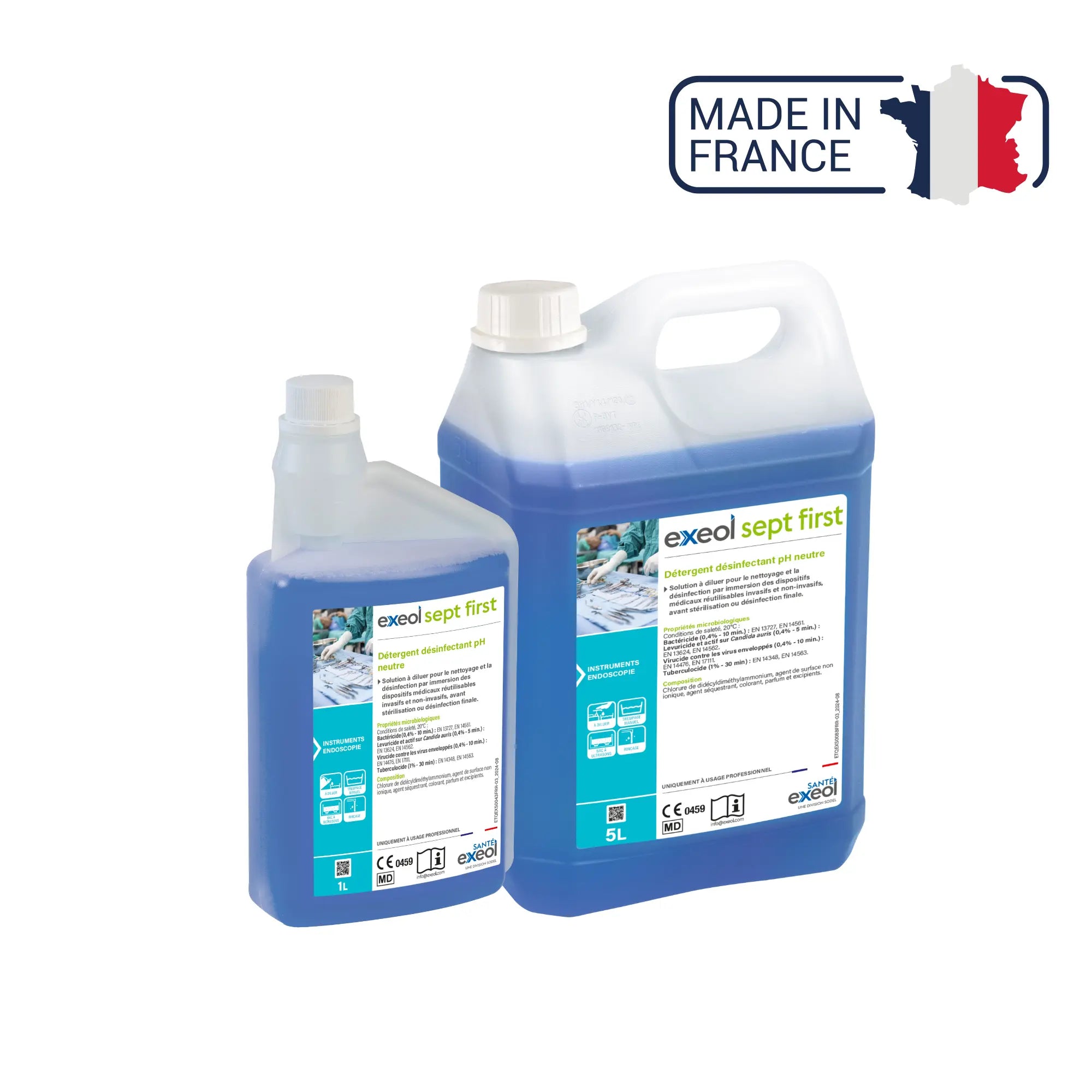 Détergent désinfectant pH neutre - Exeol Sept First - Sodel Exeol