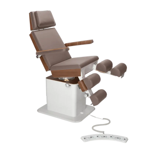 Fauteuil de pédicurie - MOON - Relevage électrique - Filaire - Ruck My Podologie  Muscade-3-moteurs-Noyer