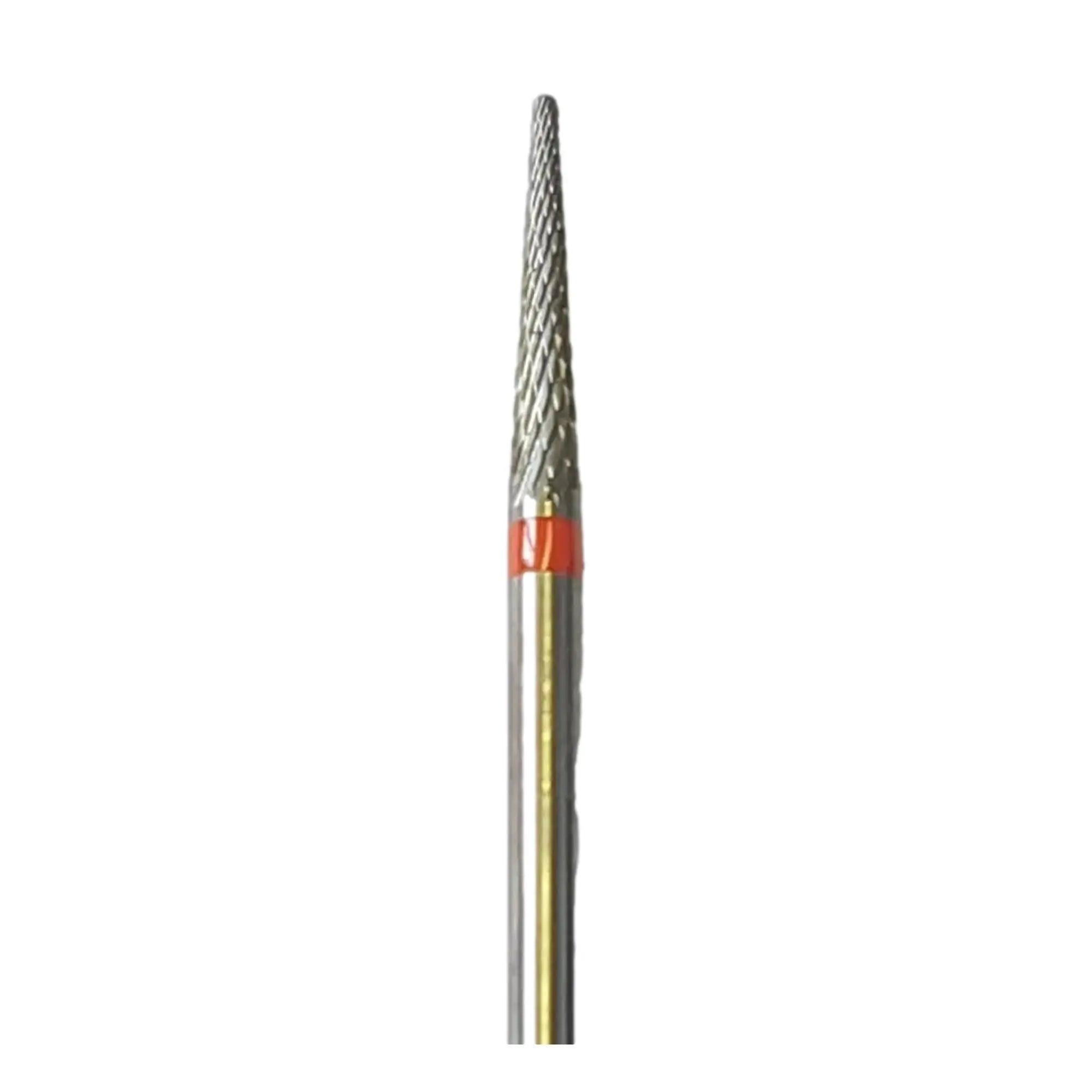 Fraise E0120 Carbure de tungstène - Abrasion et finition des ongles fins - Denture croisée fine - Forme conique - 2,3 mm - My Podologie