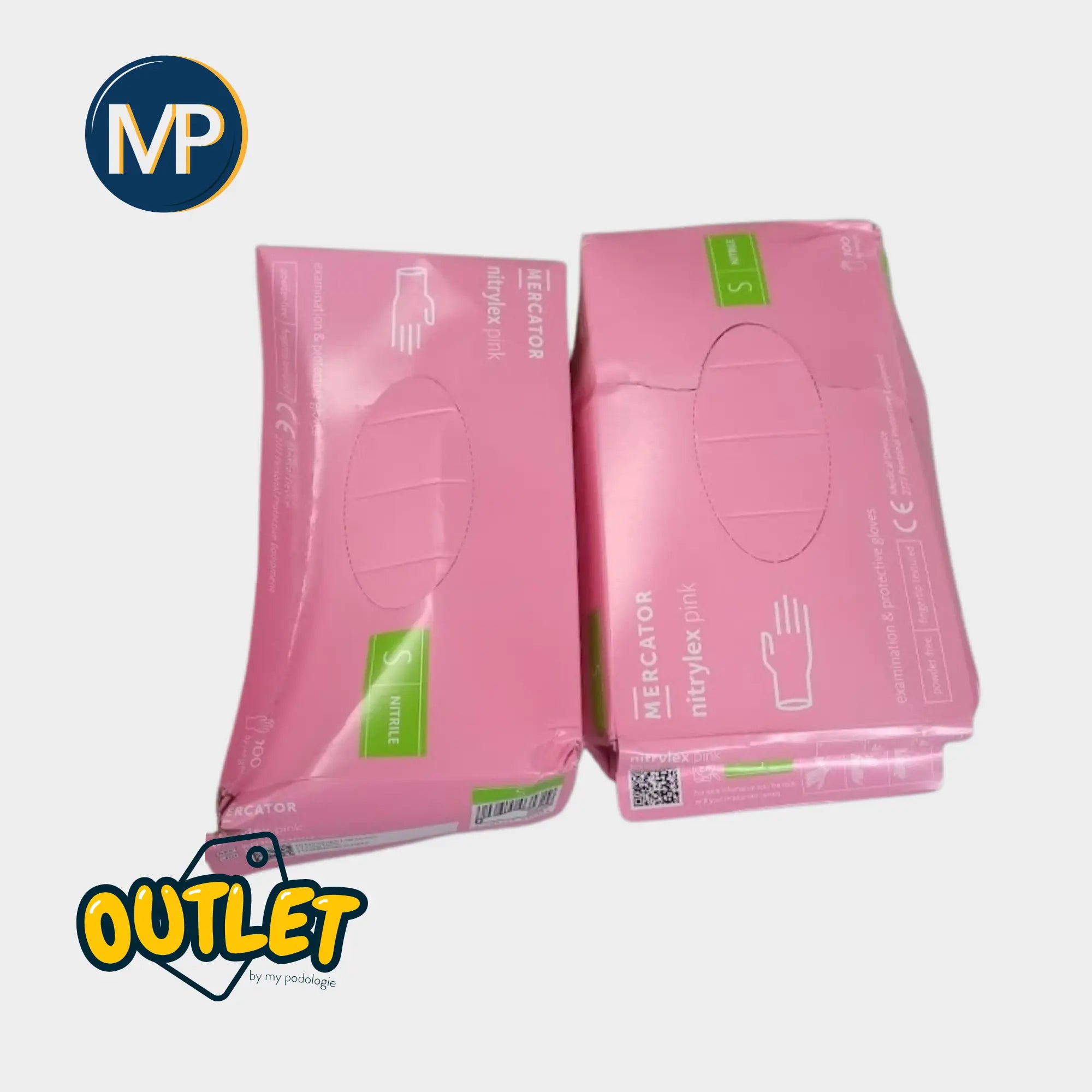 Gants d'examen - Nitrile Rose - Sans poudre - Boite de 100 - My Podologie // Défaut MP  S