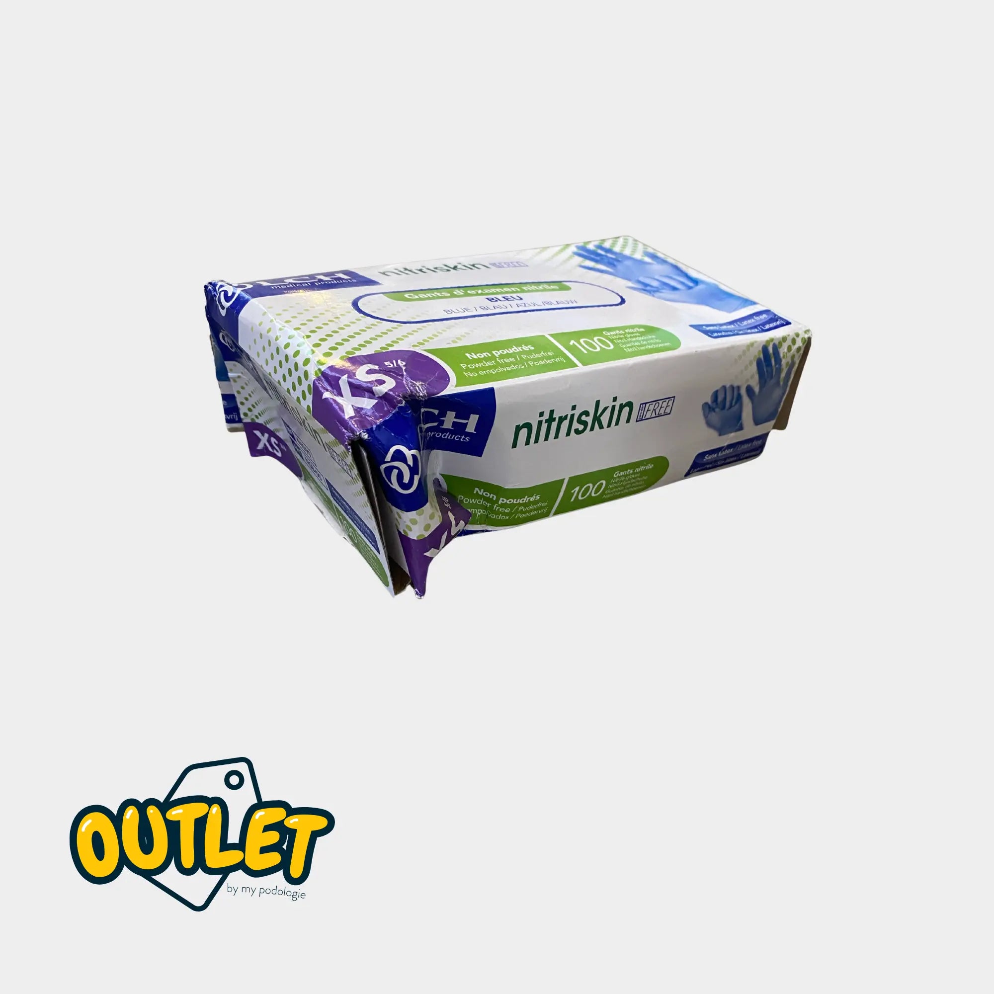Examination gloves - Nitrile - Powder-free - Ambidextrous - Box of 100 - My Podology // Clearance Clearance 