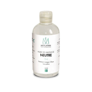 Huile de massage neutre Premium longue glisse - Flacon stop-goutte 250 ml - Medicafarm Medicafarm 