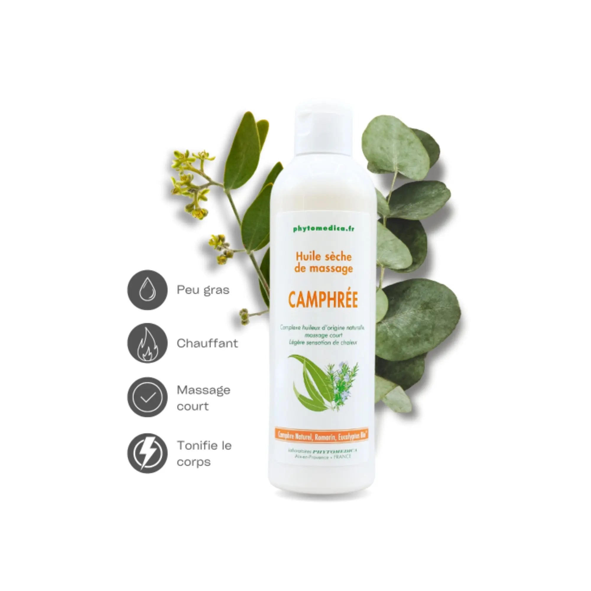 Dry Massage Oil - Camphor - two capacities - Phytomeda Laboratoires Phytomedica 