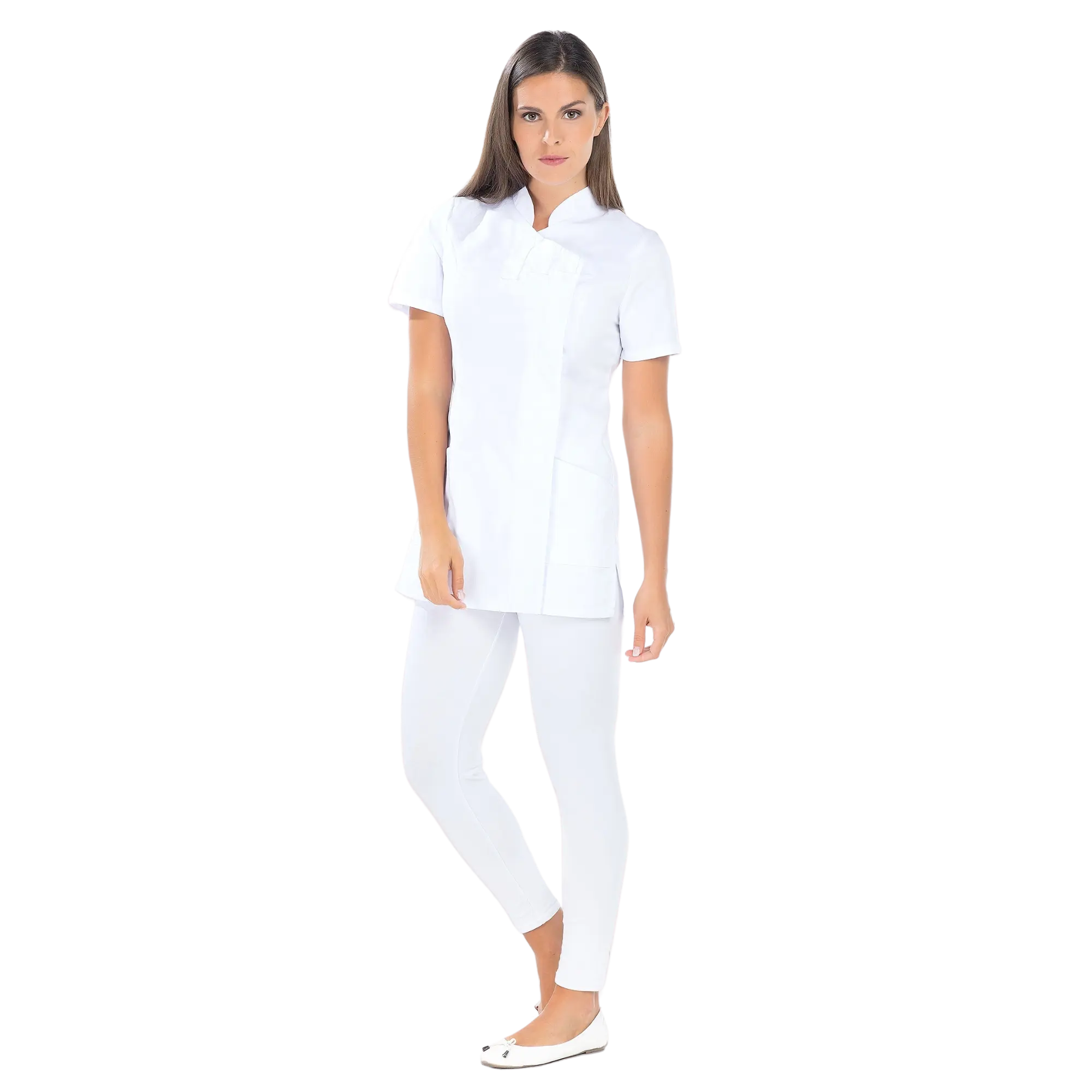 Inès - Blouse longue - Manches courtes - Femme - 105 cm 