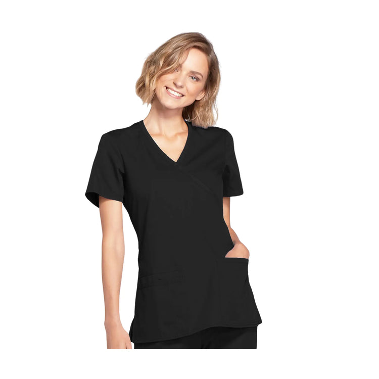 Limoges - Tunique médicale - Effet cache-coeur  - Manches courtes - Femme - Cherokee Cherokee Authentic Workwear  Noir-3XL