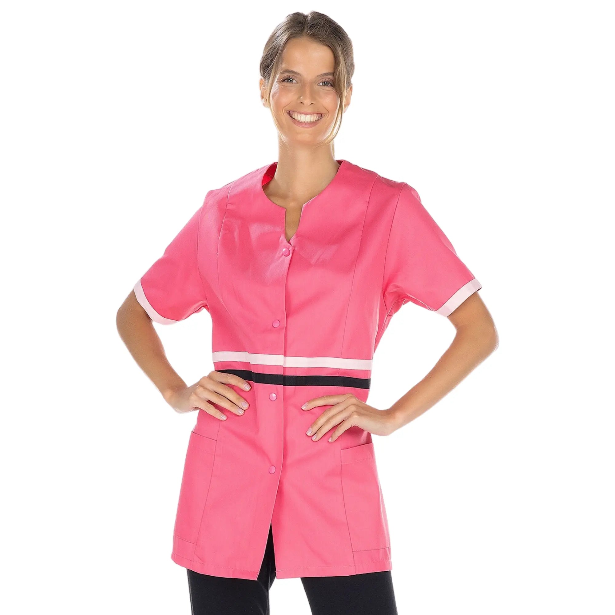 Lou - Tunique - 3 types de manches - Femme - 75 cm My Blouse  Longues-Transformables-Sergé-Fuchsia-Rose-T3-L