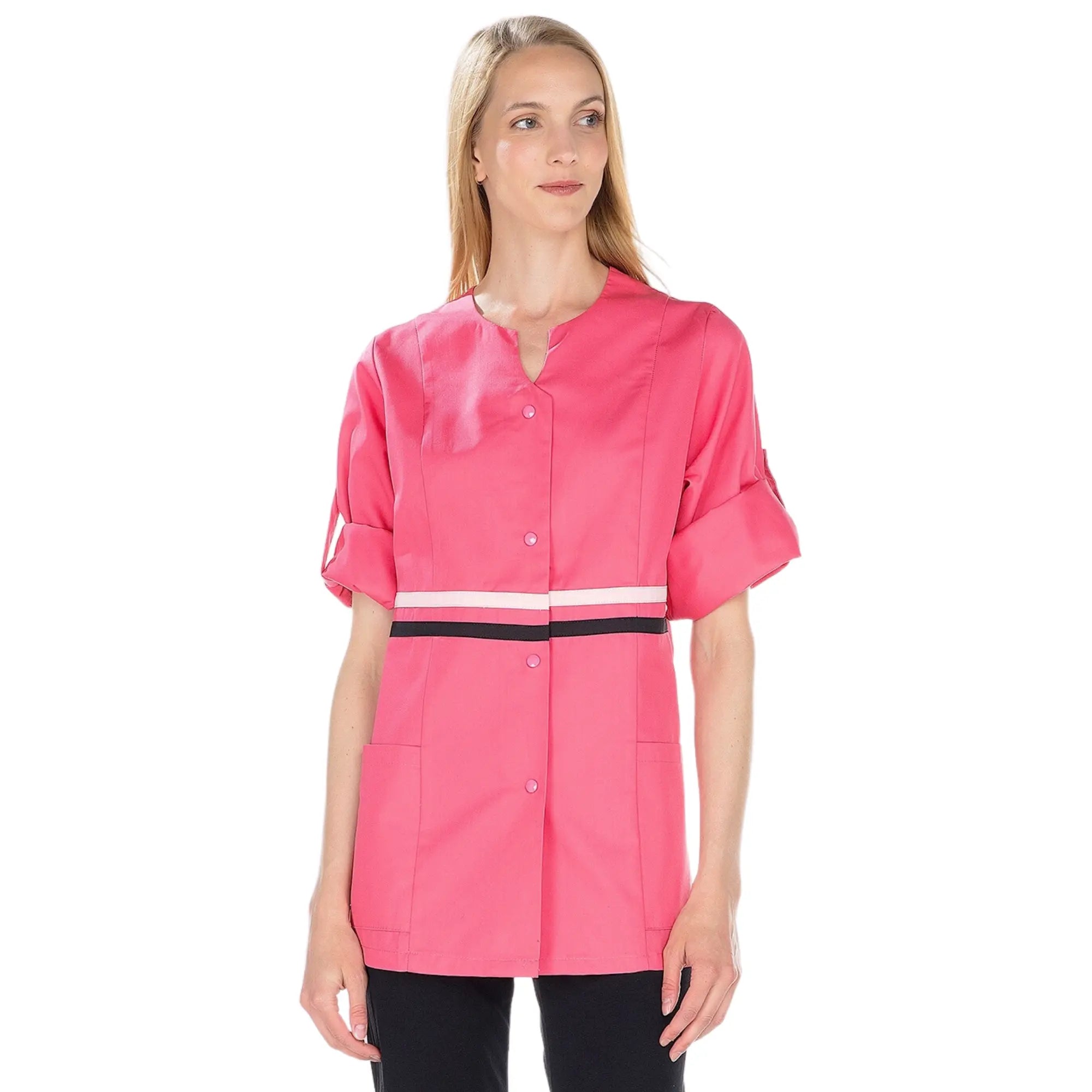 Lou - Tunique - 3 types de manches - Femme - 75 cm My Blouse  Longues-Transformables-Sergé-Fuchsia-Rose-T6-XXXL