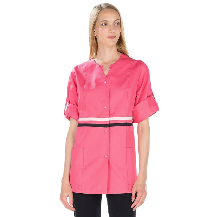 Lou - Tunique - 3 types de manches - Femme - 75 cm My Blouse  Longues-Transformables-Sergé-Fuchsia-Rose-T6-XXXL