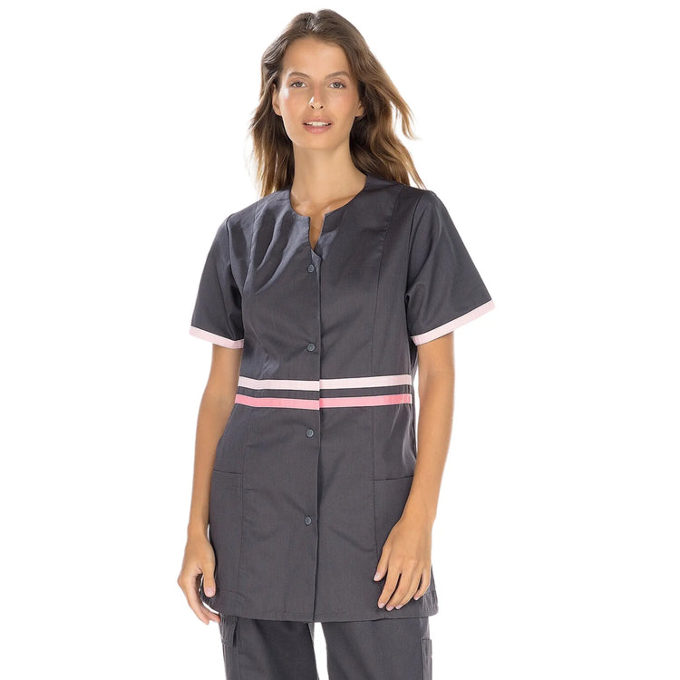 Lou - Tunique - 3 types de manches - Femme - 75 cm My Blouse  Courtes-Sergé-Anthracite-Rose-T6-XXXL