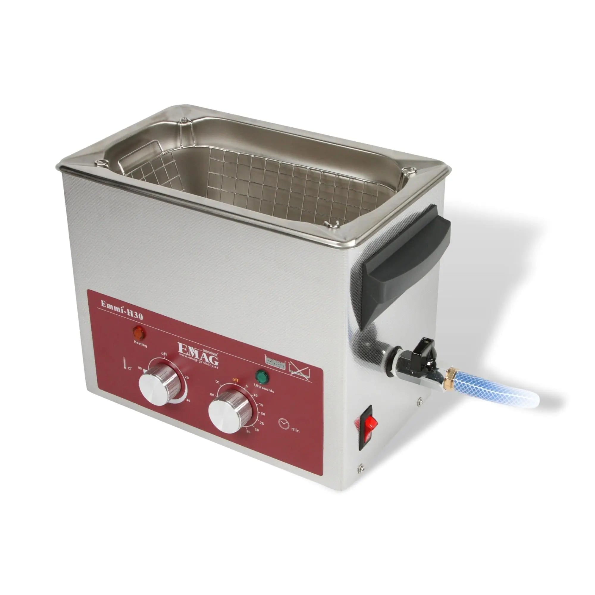 Nettoyeur à ultrasons tout en inox 3L - Emmi-H30 avec robinet de vidange - My Podologie