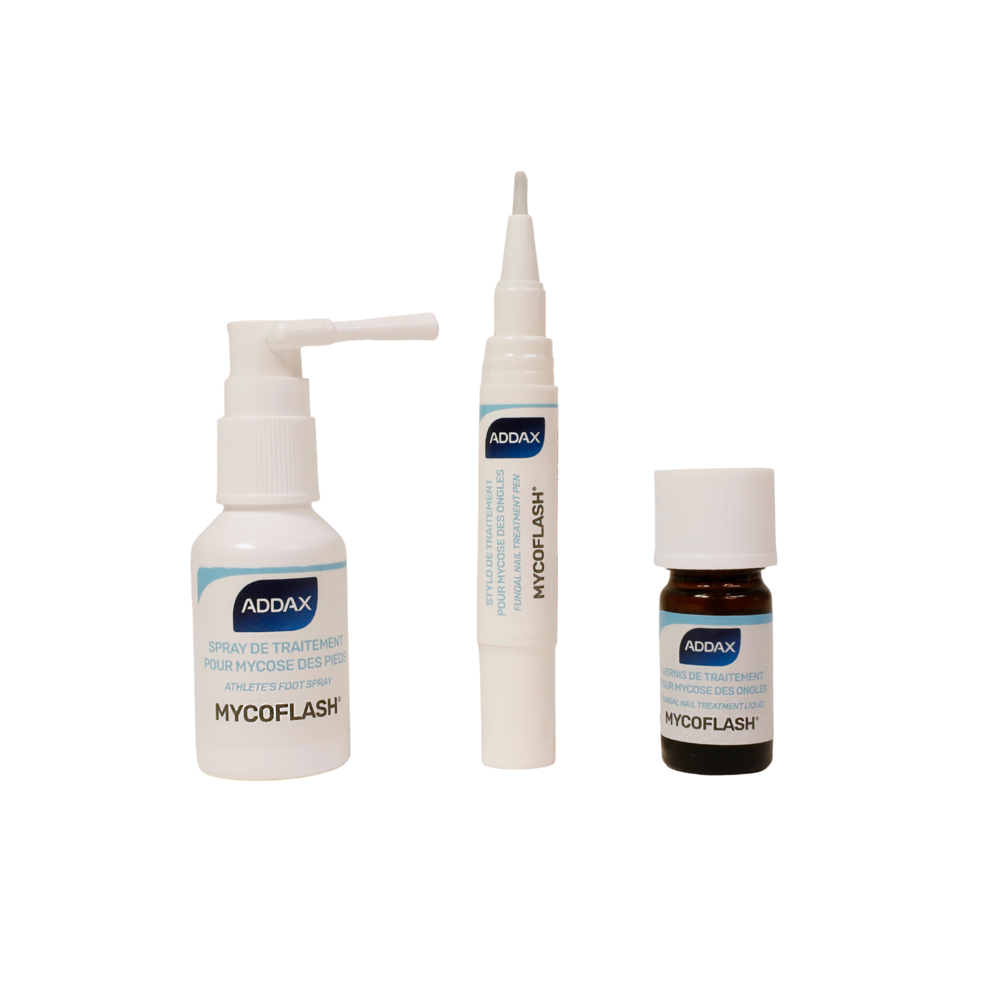 Pack Traitement Mycose - Vernis, Stylo et Spray - Laboratoire Addax My Podologie 