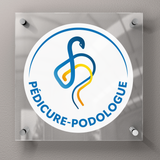 Tabliczka pedicure-podiatry z oficjalnym logo - Plexi 45x45cm - Z przekładkami