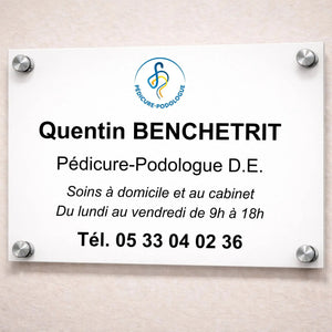 Plaque professionnelle Pédicure-Podologue personnalisable My Podologie 