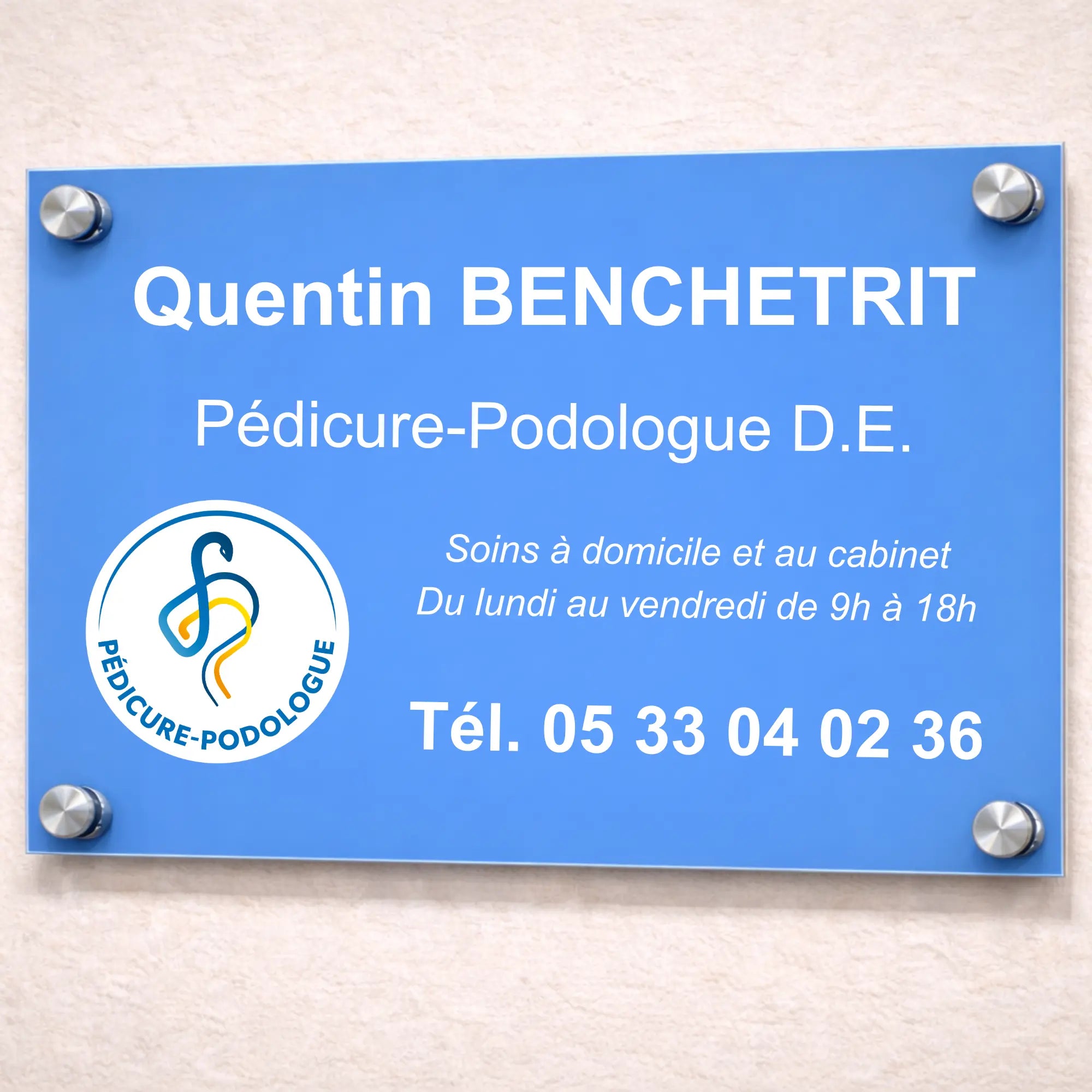 Plaque professionnelle Pédicure-Podologue personnalisable My Podologie 